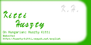 kitti huszty business card